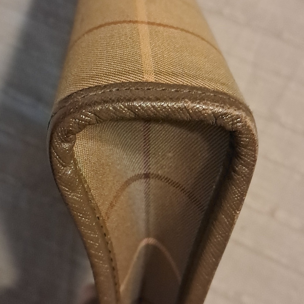 Burberry Nova Check Clutch Vintage Luxury Neutral Leather Classic Plaid Chic - Picture 8 of 9